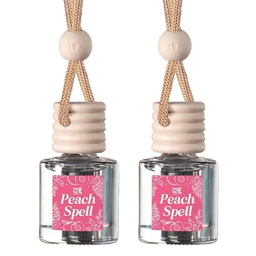 CANDECraftCo Car Air Hanging Fragrance Oil, Car Auto Freshener for Essential Oils, Scents Fragrance Aromatherapy Automobile Diffuser, Long Lasting (Peach Spell) - Image 1