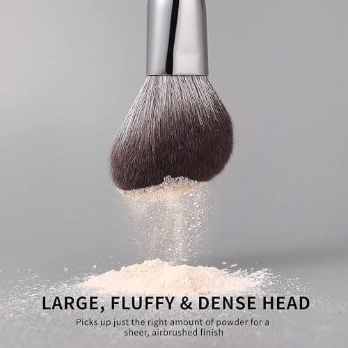 DUcare Powder Brush for Loose Powder - Fluffy Makeup Brushes with Soft Synthetic Bristles for Setting Powder/Blush/Highlighter, Large Face Makeup Brush for Flawless Application thumbnail 3