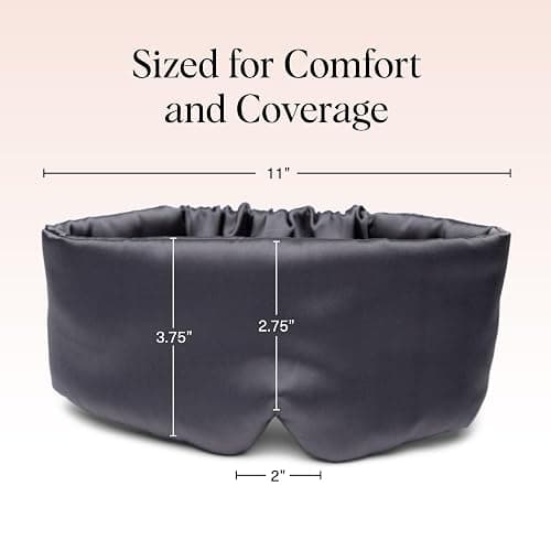 Kitsch Satin Sleep Mask - Eye Masks for Sleep, Softer Than Silk Satin Sleeping Mask Blindfold and Sleep Masks for Women and Men, Eye Care Travel Essentials - Charcoal Black thumbnail 4