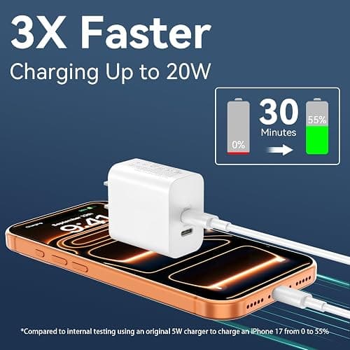 iPhone 17 16 15 Charger Fast Charging Cord, 10FT Long USB C Charging Cable with 20W Type C Charger Block for iPhone 17 Pro Max/17 Pro/17/, 16 15 Pro Max/16 15 Pro/16 15,iPad Pro/Air, Android Phone thumbnail 2