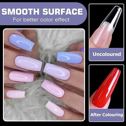 Lifextol 600pc Medium Square Nail Tips Fake Nails Press on Nails Clear Nail Tip Full Cover False Nails Artificial Fingernail, 12 Size Soft Gel Nail Tips Square for Acrylic Nail Gel Nail Extensions thumbnail 5