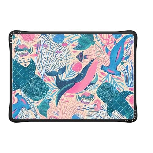 CASETiFY Impact MacBook Air 13.6" (M2-M4) Case [Cushioned Impact Corners/Scratch-Resistant/Anti-Slip Grip] - Under The Sea - Clear Black - Image 1