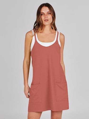 ANRABESS Women Athletic Dress Summer Tennis Workout Active Sports Mini Romper Dress Built in Shorts Travel Vacation Clothes thumbnail 3