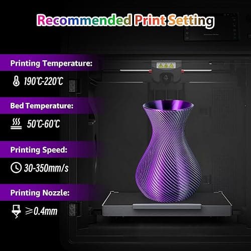 3Dgenius Silk PLA Filament 1.75mm Silk PLA 3D Printer Filament Shiny Fast Color Changing Gradient Filament 3D Printing Filament Fit Most FDM Printers, 250g X 6 Gradient Multiple Spools thumbnail 6