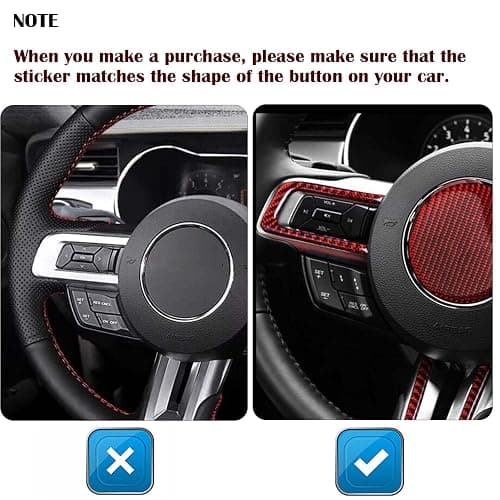 NPSNGSJY Car Button Stickers Interior Decals Compatible with Ford Mustang 2019 2020 2021 2022 Steering Wheel Switch Control Dash Button Repair Sticker Kit thumbnail 2