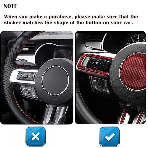 NPSNGSJY Car Button Stickers Interior Decals Compatible with Ford Mustang 2019 2020 2021 2022 Steering Wheel Switch Control Dash Button Repair Sticker Kit thumbnail 3