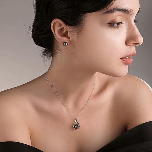 Gifts for Women-Wife- Real Tahitian-Pearl-Necklace, Birthday Anniversary Valentines Gifts For Her Wife Christmas - Mother's Day Gift for Mom - Companion Necklace For Women Luxury Fine Jewelry thumbnail 3