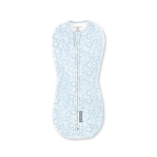 SwaddleMe by Ingenuity Compression Swaddle Pod, Two-Way Zipper for Easy Changes, Improves Sleep & Calms Startle Reflex, 0-2 Months, 2-Pack - Dino Jam - Dino Jam thumbnail 17