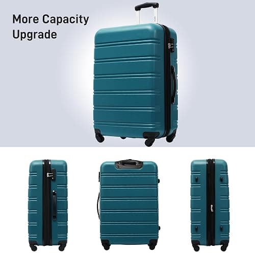 Merax Luggage Sets 3 Piece Suitcase Set 20/24/28,Carry on Luggage TSA Lock Expandable,Hard Case Luggage with Spinner Wheels,Antique blue green thumbnail 3