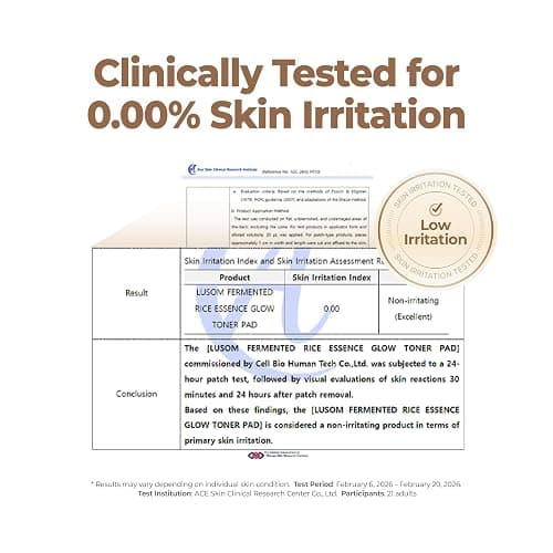 LUSOM Fermented Rice Essence Glow Toner Pad, 80 Pads (5.07 fl.oz/150ml) | Korean Skincare, Rice Essence, Toner Pads, Deep Hydrating & Soothing, Daily Care, For Sensitive Skin, Cooling & Gentle Care thumbnail 6