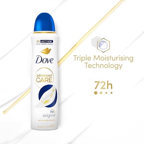 Dove Advanced Care Original Women's Antiperspirant Deodorant Spray for 72 hour protection against sweat and odour with Pro-Ceramide technology 200 ml thumbnail 8