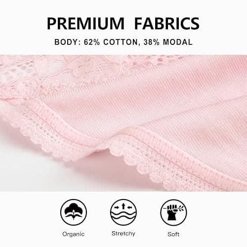 voenxe Seamless Thong for Women,No Show Lace Underwear,Ladies Breathable Comfort Panties Soft Laser Cut Undies,Tanga,5-Pack thumbnail 5