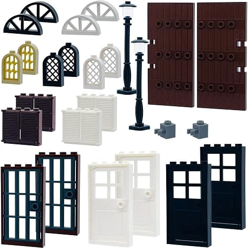 Building Bricks Kit Glasses Windows and Doors Set Accessories Compatible for Generic Classic Bricks for Kids Boys Grils Building Kits fits with Major Brands thumbnail 4