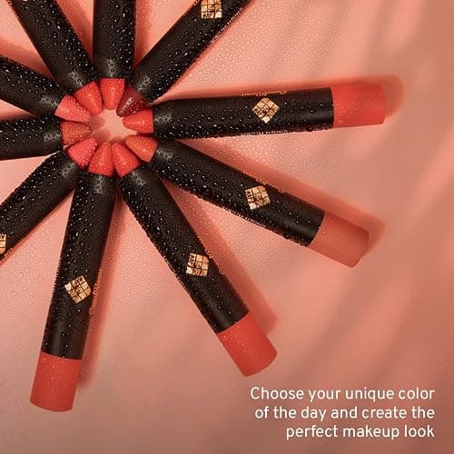 CoralBeau Matte Lipstick Set - 12-Piece Lip Crayon Set With Nude, Pink, Mauve & Red Shades - Waterproof, Long-Wearing Smudge Proof Lipstick Formula with Rich Colors & Pigments thumbnail 6