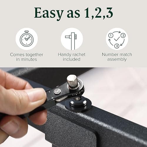 Zinus Rumi 14in Queen Metal Bed Frame, Quick Assembly SmartBase® Mattress Foundation, Heavy Duty Sturdy Steel with No Box Spring Needed, Eco-Friendly Packaging, Black thumbnail 6