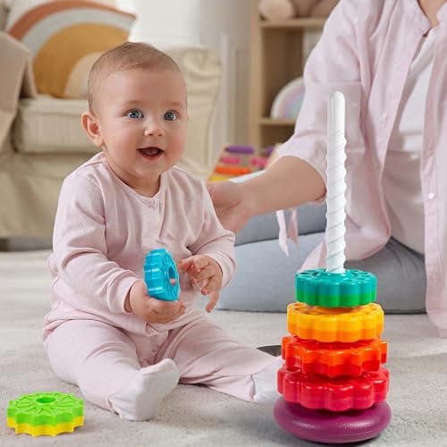 FineSource Spinning Stacking Toys-Spin Toys ABS Plastic and Color Rainbow Design,Focus on Children Educational Kids Brain Development Toys Free Family Games for Birthday Gifts thumbnail 2