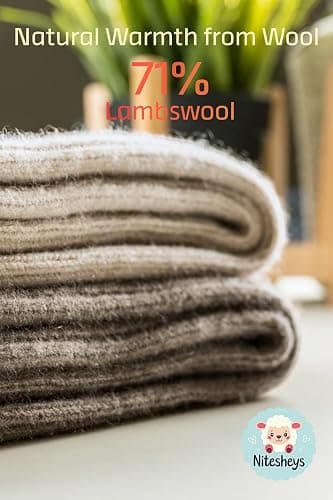 NITESHEYS Lambswool Winter Ribbed Leg Warmers Natural Wool Footless Long Socks For Women thumbnail 3