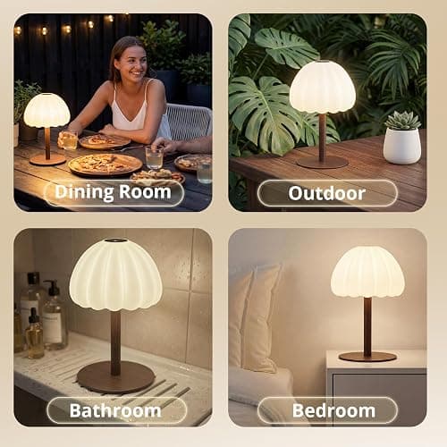 Hifree Rechargeable Waterproof Shower Lamp, IP65 Cordless Touch Dimmable Small Desk Light for Inside Shower, 4500mAh Battery Operated Color Changing Table Lamp for Bathroom, Bedroom, Outdoor thumbnail 8