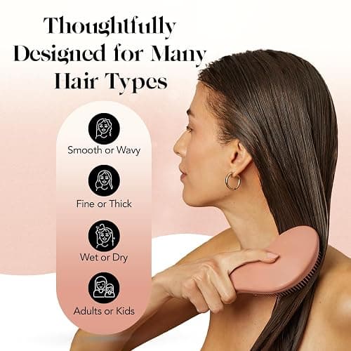 Kitsch Detangler Brush – Gentle Curly Hair Brush with Flexible Bristles for All Hair Types - Wet or Dry | Detangling Hair Brushes for Women & Men, Adults & Kids - Terracotta thumbnail 4