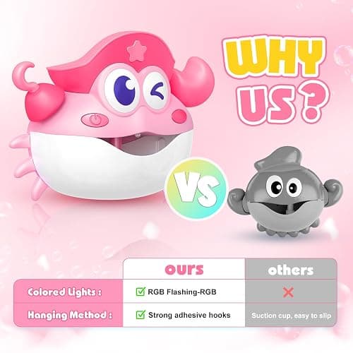 Bath Toys,Light Up Baby Bath Toys Bath Bubble Machine with Colourful RGB Light Great Birthday for Toddler Boys and Girls Tub Toy for Kids Ages 1-3 4-8 thumbnail 6
