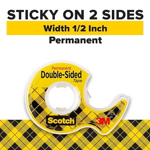 Scotch Double-Sided Tape, 1/2 in x 250 in (12.7 mm x 6.35 m), 3 Pack thumbnail 2