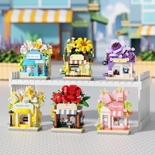 Jollcnoia Orchids Mini Flower Shop Building Toy Street City Store View Micro House Toys Festival Blocks Set for Home Decor Gifts thumbnail 4