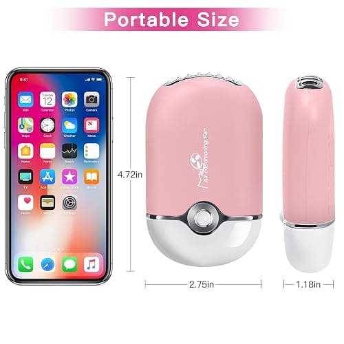 mlogiroa Lash Fan Mini Portable Eyelash Fan Handheld for Eyelash Extension Rechargeable USB C Air Cooling Blower with Built in Sponge Lash Extension Application(Pink) thumbnail 5