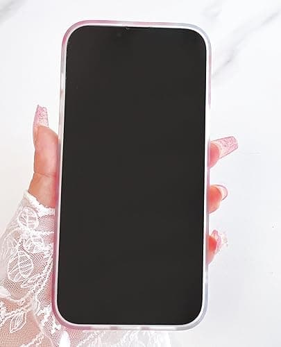 Qokey Compatible for iPhone 15 Case 6.1 inch,Cute Clear Flowers Design for Women Shell Pattern Soft Bumper Lightweight Slim Fit TPU Shockproof Phone Cover for iPhone 15,Pink Floral - Bloom - for iPhone 15 thumbnail 4