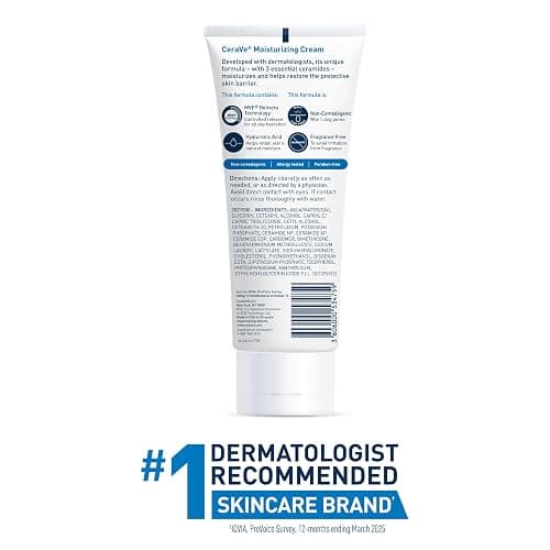 CeraVe Moisturizing Cream, Face Body Moisturizer, Normal to Dry Skin, 8 Fl Oz thumbnail 10