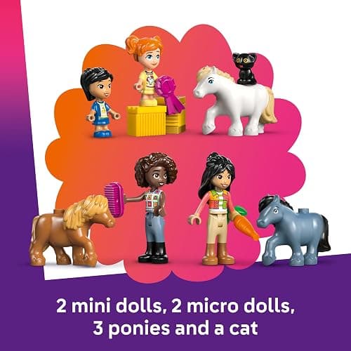 LEGO Friends Pony Ranch & Stable Toy - incl. 3 Horse Animal Figures, 4 Mini Dolls and a Cat, plus fun Accessories - Creative Gift for 7+ Year Old Girls - 42654 thumbnail 8