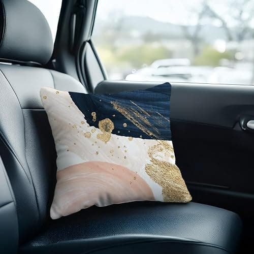KAIOUS Navy Blue and Pink Throw Pillow Covers Decorative Pillow Covers for Couch Sofa Bed Living Room Bedroom 18x18 inches Set of 2 thumbnail 4