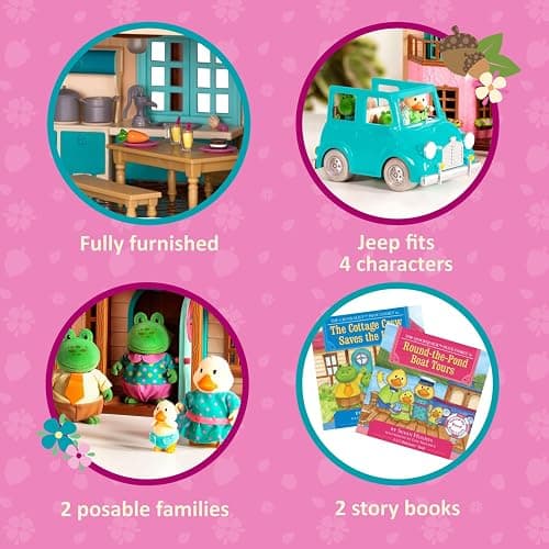 Li'l Woodzeez – Honeysuckle Hillside Cottage – Toy Furniture & Accessories – Playset for Kids – Collectible Toys – 3+ Years – Charming Cottage Playset for Imaginative Play thumbnail 6