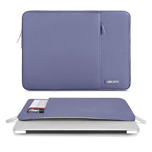 MOSISO Laptop Case 13.3 inch, 13-13.3 inch Laptop Sleeve Compatible with MacBook Air/Pro 13/Pro 14 M5 M4 M3 M2 M1, HP Dell ASUS Lenovo,Polyester Vertical Computer Sleeve Bag with Pocket, Lavender Gray thumbnail 2