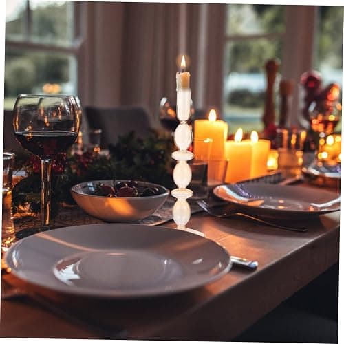 ULTNICE 1 Pc Romantic Retro Candle Holder Glass Candlesticks Home Candle Holder Dinner Candlestick Desktop Decor Champagne AG29UEJ21716W9T9N 26.5x9cm thumbnail 2