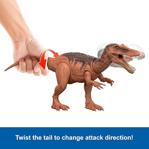Mattel Jurassic World Rebirth Wild Roar Baryonyx Dinosaur Toy with Tail-Controlled Chomp Multi-Direction Attack & Sound, Posable & Digital Play thumbnail 4