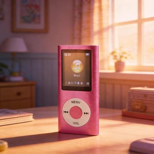 MP3 Player with Bluetooth, Music Player with Built-in HD Speaker, 1.8 Inch LCD Screen, HiFi Sound, Earphones Included, Support up to 64GB, for Students Running Walking(Pink) thumbnail 2