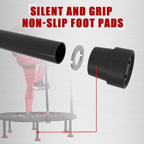 Kanchimi 40" Folding Mini Fitness Indoor Exercise Workout Rebounder Trampoline with Handle, Max Load 330lbs thumbnail 6