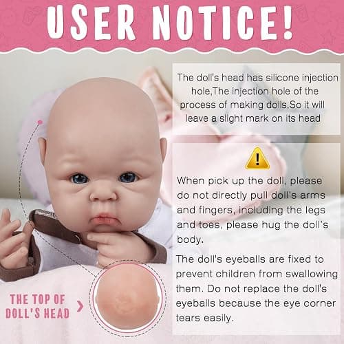 Vollence 19 inch Realistic Reborn Silicone Baby Dolls Lifelike Newborn Babies with Feeding Kit & Gift Box -Girl thumbnail 2