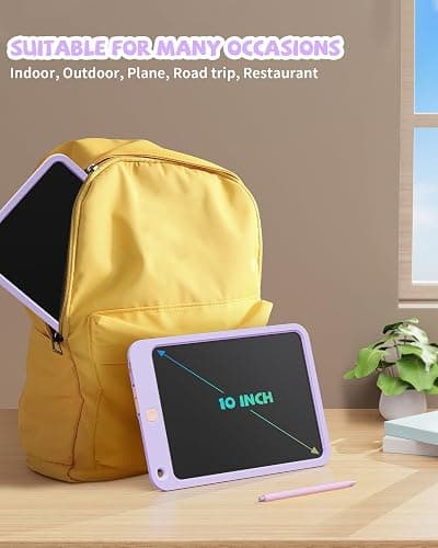 LCD Writing Tablet 10 Inch, Toys for 3 4 5 6 7 8 9 10 Year Old Boys Girls, Colorful Doodle Board Drawing Tablet, Gift for Boys Toddlers Age 3-12 Years, Memo Board, Drawing Pads with Lanyard(Purple) thumbnail 5