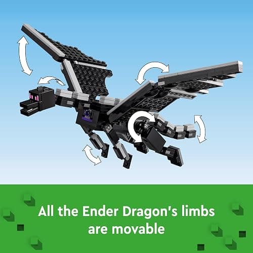LEGO Minecraft The Ender Dragon and End Ship Building Set, Video Game Toy with 2 Minecraft Minifigures, Dragon Toy Action Playset for Kids, Birthday Gift for Boys and Girls Ages 8 and Up, 21264 thumbnail 3