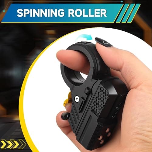 3D Fidget Slider Gun Toys, EDC Fidgets Cliker Pistol Toy, Fidget Ring Pad for Adults, Plastic Finger Hand Roller Spinner Stress Relief Focus Sensory Toys for Kids Christmas Birthday Gift Prize thumbnail 3