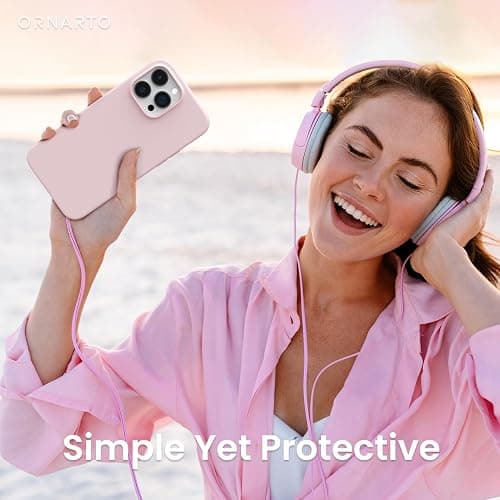 ORNARTO Compatible with iPhone 14 Pro Max Case 6.7, Slim Liquid Silicone 3 Layers Full Covered Soft Gel Rubber Phone Case Protective Cover with Microfiber Lining 6.7 inch-Chalk Pink thumbnail 6