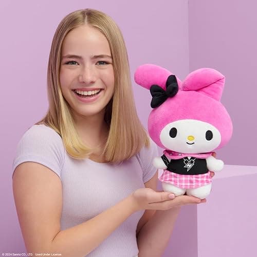 Jazwares Hello Kitty and Friends Series 2, My Melody 8-inch Punks Plush - Officially Licensed Sanrio Product from Ages 6+ thumbnail 2