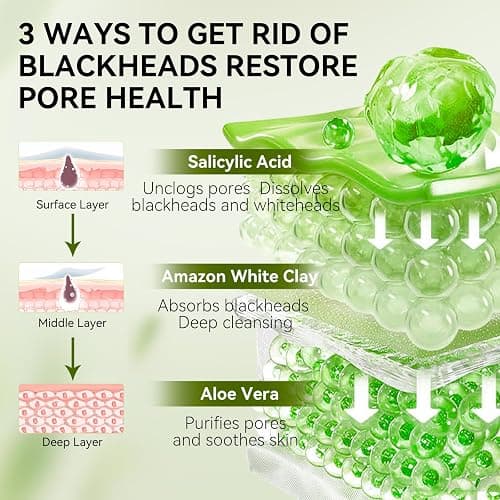 LANBENA 2.0 Blackhead Remover, Nose Plants Pore Strips Deep Cleansing Peel off Mask with Salicylic Acid, Amazonian White Clay, 60Pcs Nose Strips Black Heads Remover from Face thumbnail 6