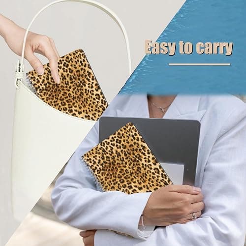 Lined Spiral Journal Notebook,100 Pages,3 Pack,5.71x 8.26 inches College Ruled Paper Double-Wire Spiral Notebook for Study and Notes - Leopard Pattern thumbnail 6