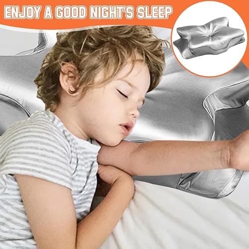VGECEE Satin Kissenbezüge für Memory Foam Kissen, Seiden Orthopädisches Kissen Kissenbezug Satin Kopfkissenbezug Kissenhülle für das Nackenstützkissen JK79, Silber(Nur für 63x38x14cm) thumbnail 7