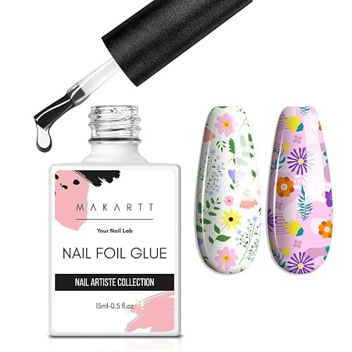 Makartt Nail Foil Glue Gel for Nail, Foil Gel Transfer for Nails Art Stickers Strong Adhesion Foil Transfer Gel Soak Off Salon DIY UV LED Lamp Required 15ML(0.5 fl.oz) thumbnail 8
