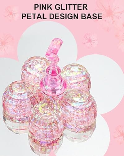 Difenni Nail Stand for Press Ons, Nail Holder for Painting Nails, Upgraded Solid Acrylic Magnetic Fake Nail Stands Tips, Flower Nail Holder with Double-sided Tape Practice Nail Art Tools thumbnail 3