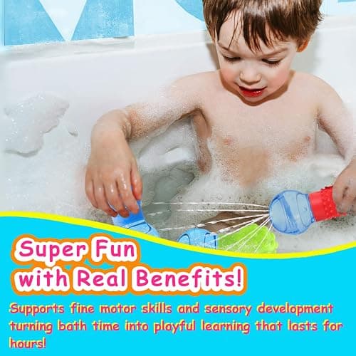 3Pack Bath Toys for Toddlers 1-3 - Sensory Squeezing Water Bathtub Toys for Kids | Bath Tub & Pool Floating Toys for Babies | Textured Sensory Bath Toys Gifts for Baby Boys & Girls Ages 1+ thumbnail 3