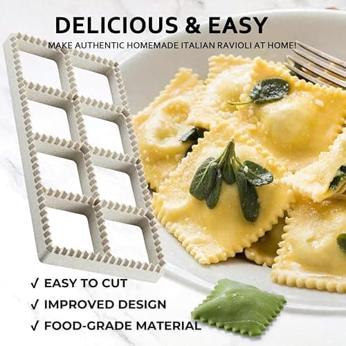 MUMSUNG Ravioli Maker Press, Ravioli Press Mold Set - Round, Heart, Square Ravioli Stamp Maker Cutter with Wood Rolling Pin, 2.6" Empanada Maker Press Kit and Ravioli Wheel 3 PCS thumbnail 6